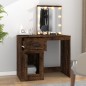 vidaXL Tocador con LED madera contrachapada roble humo 90x50x132,5 cm vidaXL Tocador con LED madera contrachapada roble humo 90x50x132,5 cm