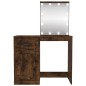 vidaXL Tocador con LED madera contrachapada roble humo 90x50x132,5 cm vidaXL Tocador con LED madera contrachapada roble humo 90x50x132,5 cm