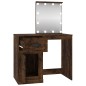 vidaXL Tocador con LED madera contrachapada roble humo 90x50x132,5 cm vidaXL Tocador con LED madera contrachapada roble humo 90x50x132,5 cm