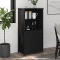vidaXL Aparador alto madera de ingeniería negro 62x36x121,5 cm
