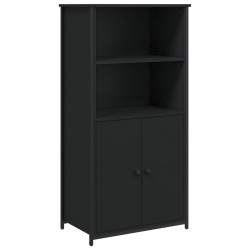 vidaXL Aparador alto madera de ingeniería negro 62x36x121,5 cm