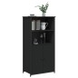 vidaXL Aparador alto madera de ingeniería negro 62x36x121,5 cm