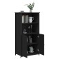 vidaXL Aparador alto madera de ingeniería negro 62x36x121,5 cm