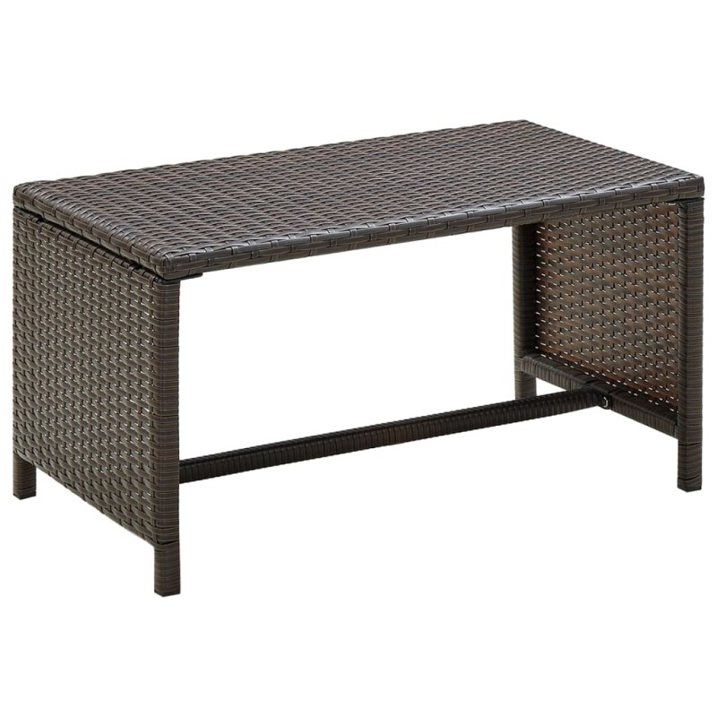 vidaXL Mesa de centro de ratán sintético marrón 70x40x38 cm vidaXL Mesa de centro de ratán sintético marrón 70x40x38 cm
