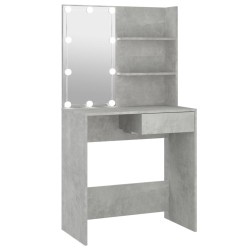 vidaXL Tocador con LED color gris hormigón 74,5x40x141 cm