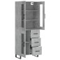 vidaXL Aparador alto madera contrachapada gris hormigón 69,5x34x180 cm vidaXL Aparador alto madera contrachapada gris hormigón 69,5x34x180 cm