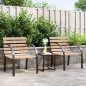 vidaXL Sillas de jardín 2 unidades madera