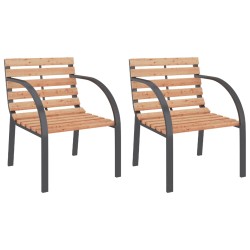 vidaXL Sillas de jardín 2 unidades madera
