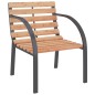 vidaXL Sillas de jardín 2 unidades madera