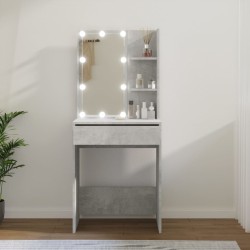 vidaXL Tocador con LED color gris hormigón 60x40x140 cm