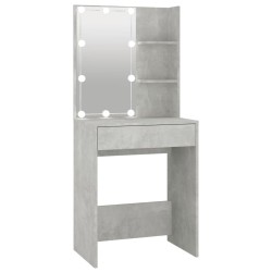 vidaXL Tocador con LED color gris hormigón 60x40x140 cm