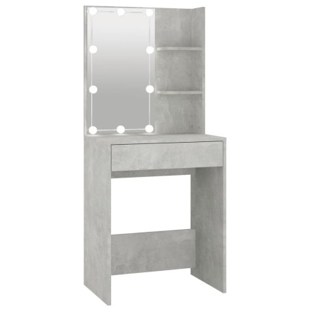 vidaXL Tocador con LED color gris hormigón 60x40x140 cm