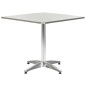 vidaXL Mesa de jardín de aluminio plateado 80x80x70 cm