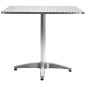 vidaXL Mesa de jardín de aluminio plateado 80x80x70 cm