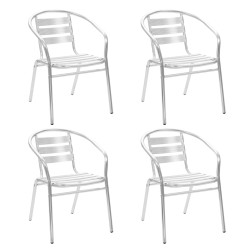 vidaXL Juego de comedor para jardín 5 piezas de aluminio plateado