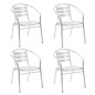 vidaXL Juego de comedor para jardín 5 piezas de aluminio plateado vidaXL Juego de comedor para jardín 5 piezas de aluminio plateado