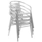 vidaXL Juego de comedor para jardín 5 piezas de aluminio plateado vidaXL Juego de comedor para jardín 5 piezas de aluminio plateado