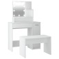 vidaXL Juego de tocador con LED madera contrachapada blanco vidaXL Juego de tocador con LED madera contrachapada blanco