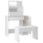 vidaXL Juego de tocador con LED madera contrachapada blanco vidaXL Juego de tocador con LED madera contrachapada blanco