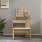 vidaXL Juego de tocador con LED madera contrachapada roble Sonoma vidaXL Juego de tocador con LED madera contrachapada roble Sonoma