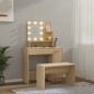 vidaXL Juego de tocador con LED madera contrachapada roble Sonoma vidaXL Juego de tocador con LED madera contrachapada roble Sonoma
