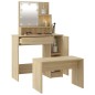 vidaXL Juego de tocador con LED madera contrachapada roble Sonoma vidaXL Juego de tocador con LED madera contrachapada roble Sonoma