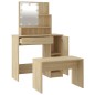 vidaXL Juego de tocador con LED madera contrachapada roble Sonoma vidaXL Juego de tocador con LED madera contrachapada roble Sonoma