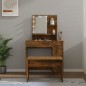 vidaXL Juego de tocador con LED madera contrachapada roble ahumado vidaXL Juego de tocador con LED madera contrachapada roble ahumado