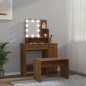 vidaXL Juego de tocador con LED madera contrachapada roble marrón vidaXL Juego de tocador con LED madera contrachapada roble marrón