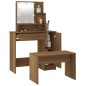 vidaXL Juego de tocador con LED madera contrachapada roble marrón vidaXL Juego de tocador con LED madera contrachapada roble marrón