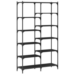 vidaXL Estantería hierro y madera de ingeniería negro 100x32x170 cm