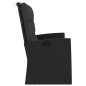 vidaXL Banco jardín reclinable y cojines ratán sintético negro 118 cm