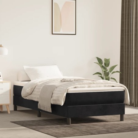 vidaXL Estructura de cama box spring terciopelo negro 90x200 cm