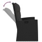 vidaXL Banco jardín reclinable y cojines ratán sintético negro 118 cm