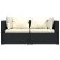 vidaXL Set de muebles de jardín 3 pzas y cojines ratán sintético negro vidaXL Set de muebles de jardín 3 pzas y cojines ratán sintético negro