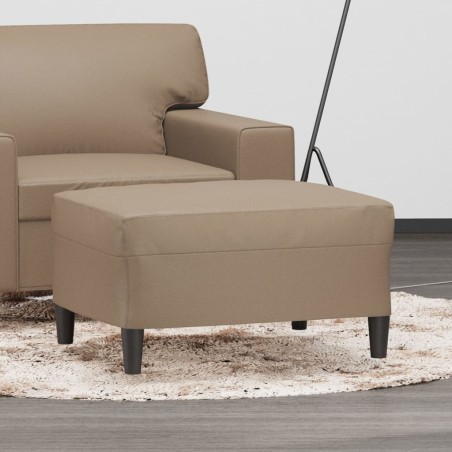 vidaXL Reposapiés de cuero sintético color capuchino 70x55x41 cm