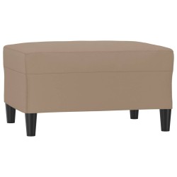 vidaXL Reposapiés de cuero sintético color capuchino 70x55x41 cm
