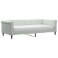 vidaXL Sofá cama con colchón terciopelo gris claro 90x200 cm vidaXL Sofá cama con colchón terciopelo gris claro 90x200 cm
