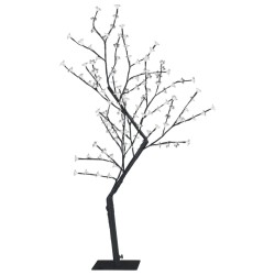 vidaXL Árbol de Navidad 128 LEDs blanco cálido flores de cerezo 120 cm