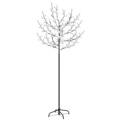 vidaXL Árbol de Navidad 200 LEDs blanco cálido flores de cerezo 180 cm
