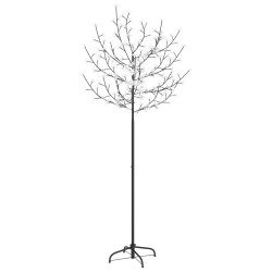 vidaXL Árbol de Navidad 200 LEDs blanco azul flores de cerezo 180 cm