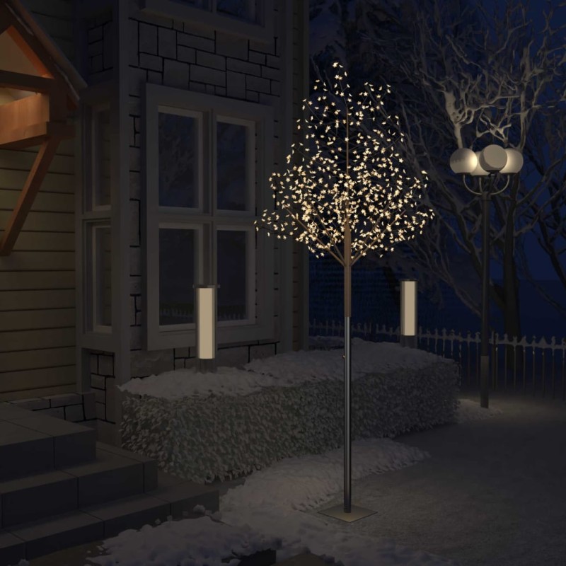 vidaXL Árbol de Navidad 600 LEDs blanco cálido flores de cerezo 300 cm vidaXL Árbol de Navidad 600 LEDs blanco cálido flores de cerezo 300 cm