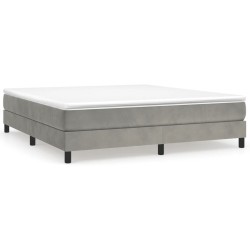 vidaXL Estructura de cama box spring terciopelo gris claro 180x200 cm