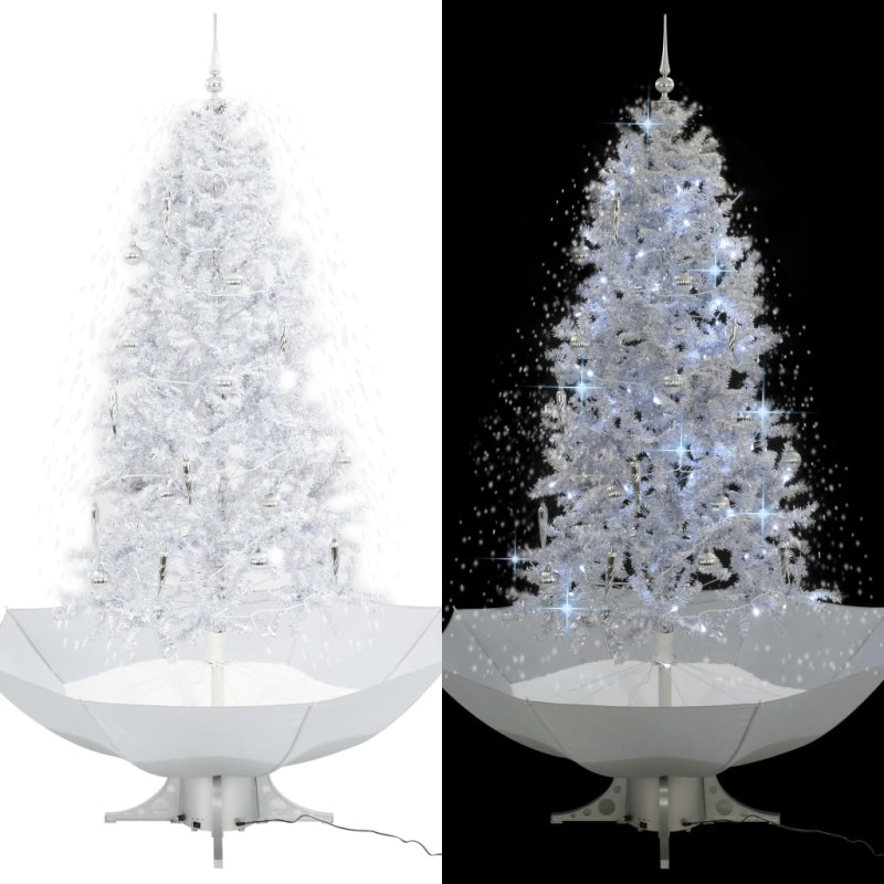 vidaXL Árbol de Navidad con nieve con base en paraguas blanco 190 cm vidaXL Árbol de Navidad con nieve con base en paraguas blanco 190 cm