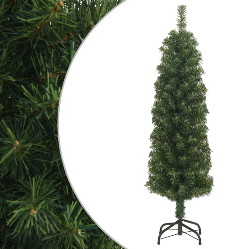 vidaXL Árbol de Navidad artificial delgado y soporte PVC verde 120 cm vidaXL Árbol de Navidad artificial delgado y soporte PVC verde 120 cm