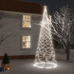 vidaXL Árbol de Navidad con poste de metal 1400 LEDs blanco frío 5 m