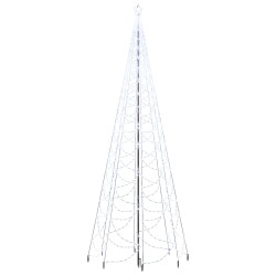 vidaXL Árbol de Navidad con poste de metal 1400 LEDs blanco frío 5 m