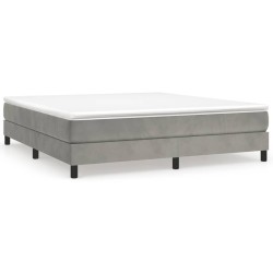 vidaXL Estructura de cama box spring terciopelo gris claro 160x200 cm