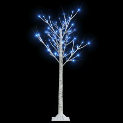 vidaXL Árbol de Navidad 120 LEDs azul sauce interior exterior 1,2 m