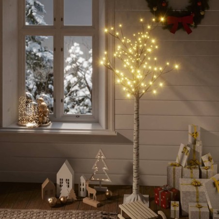 vidaXL Árbol de Navidad LED blanco cálido sauce interior exterior 1,5m